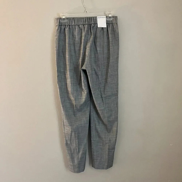 Calvin Klein Women B&W Gray Ankle Pants 2 Plaid Pleated Pull On Check Office NEW - Picture 7 of 14